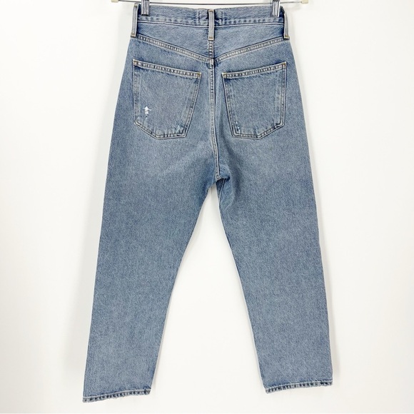 Agolde 90's Crop Jeans 23 Button Fly Revolve Color Replica 100% Cotton High Rise - Picture 8 of 9